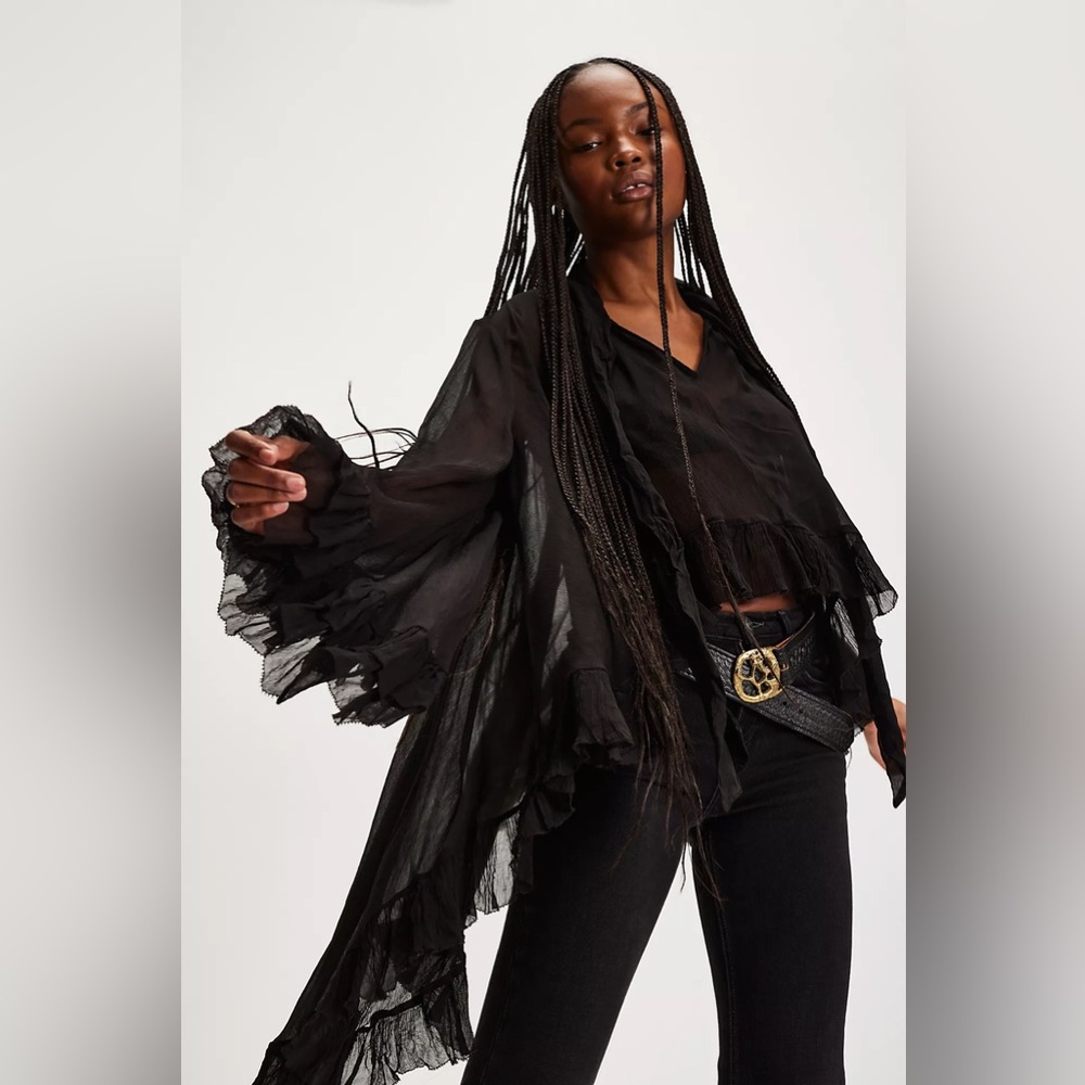 Free People Full Sleeve Frill Top - New with Tags